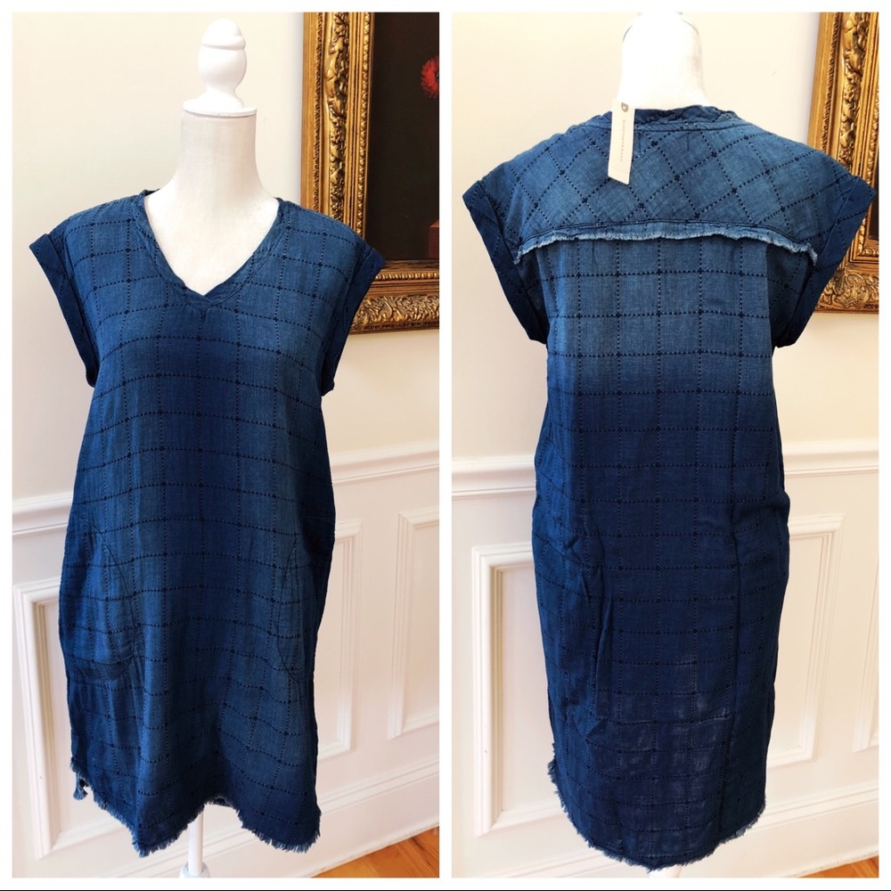 ANTHROPOLOGIE CLOTH & STONE FRAYED TUNIC DRESS S - Picture 2 of 8